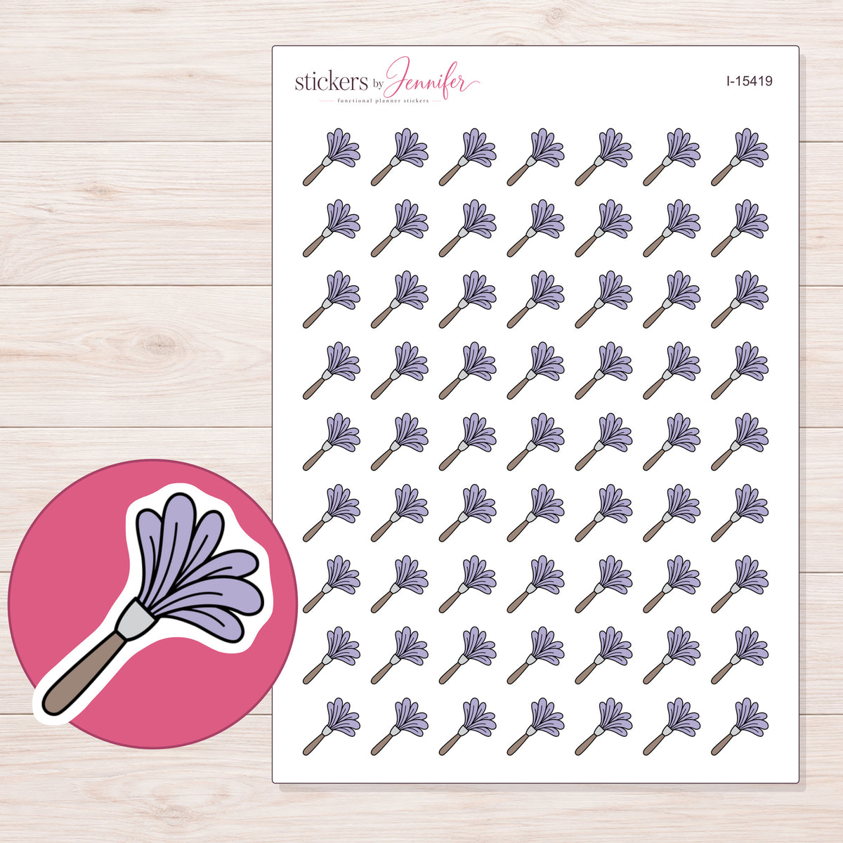 I-15419 planner sticker sheet with enlarged sticker detail