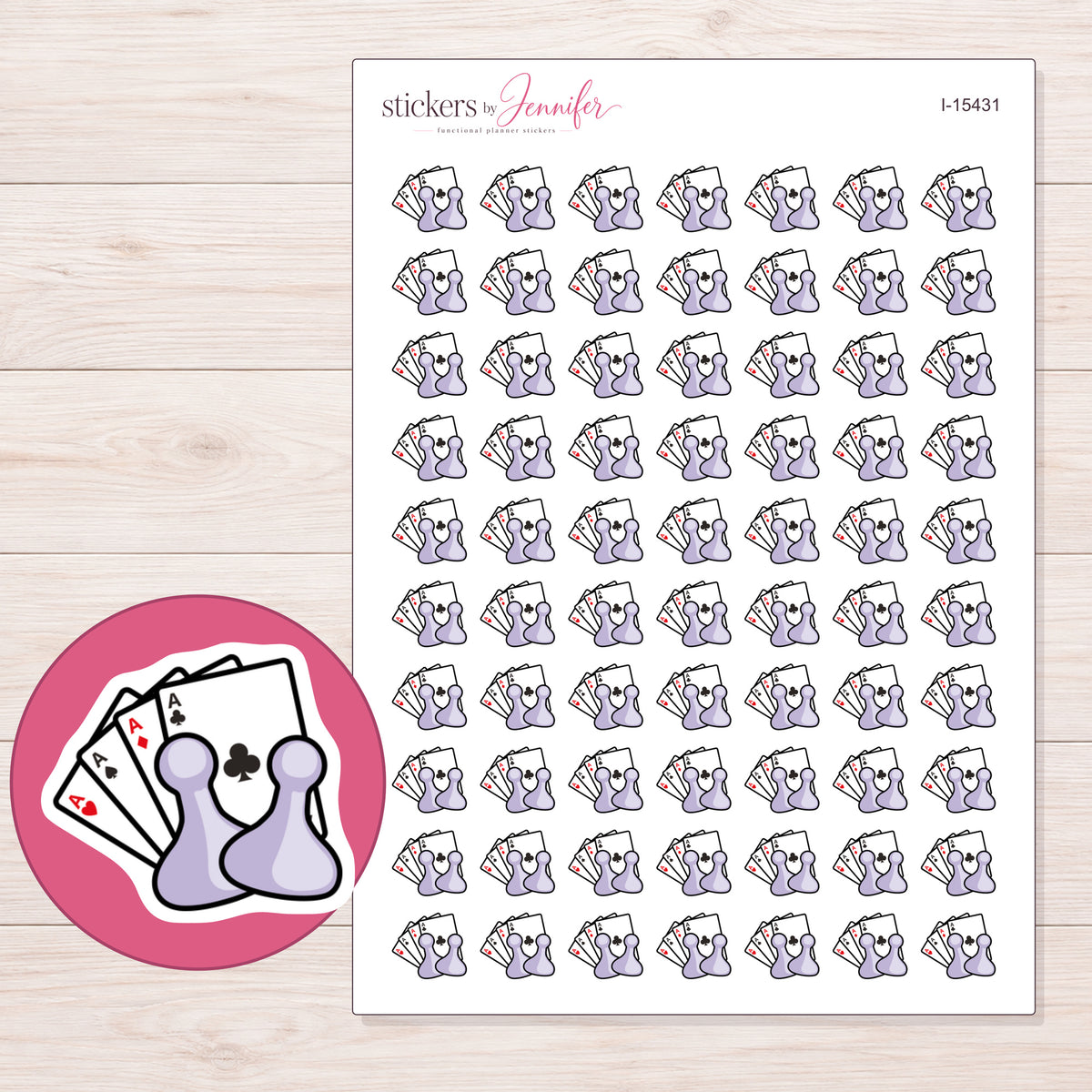 I-15431 planner sticker sheet with enlarged sticker detail