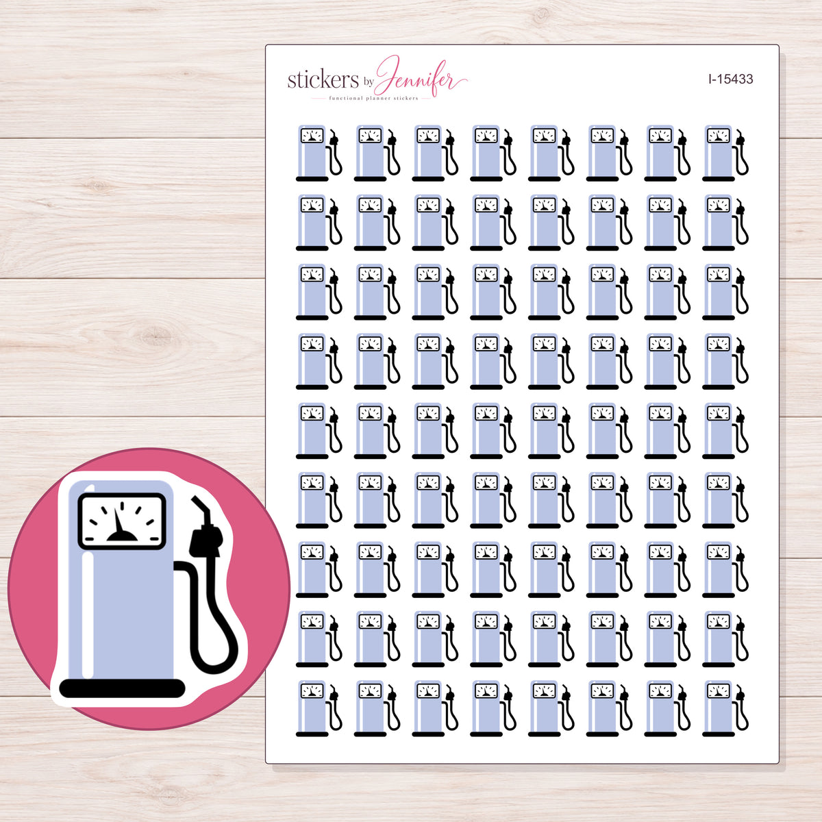 I-15433 planner sticker sheet with enlarged sticker detail