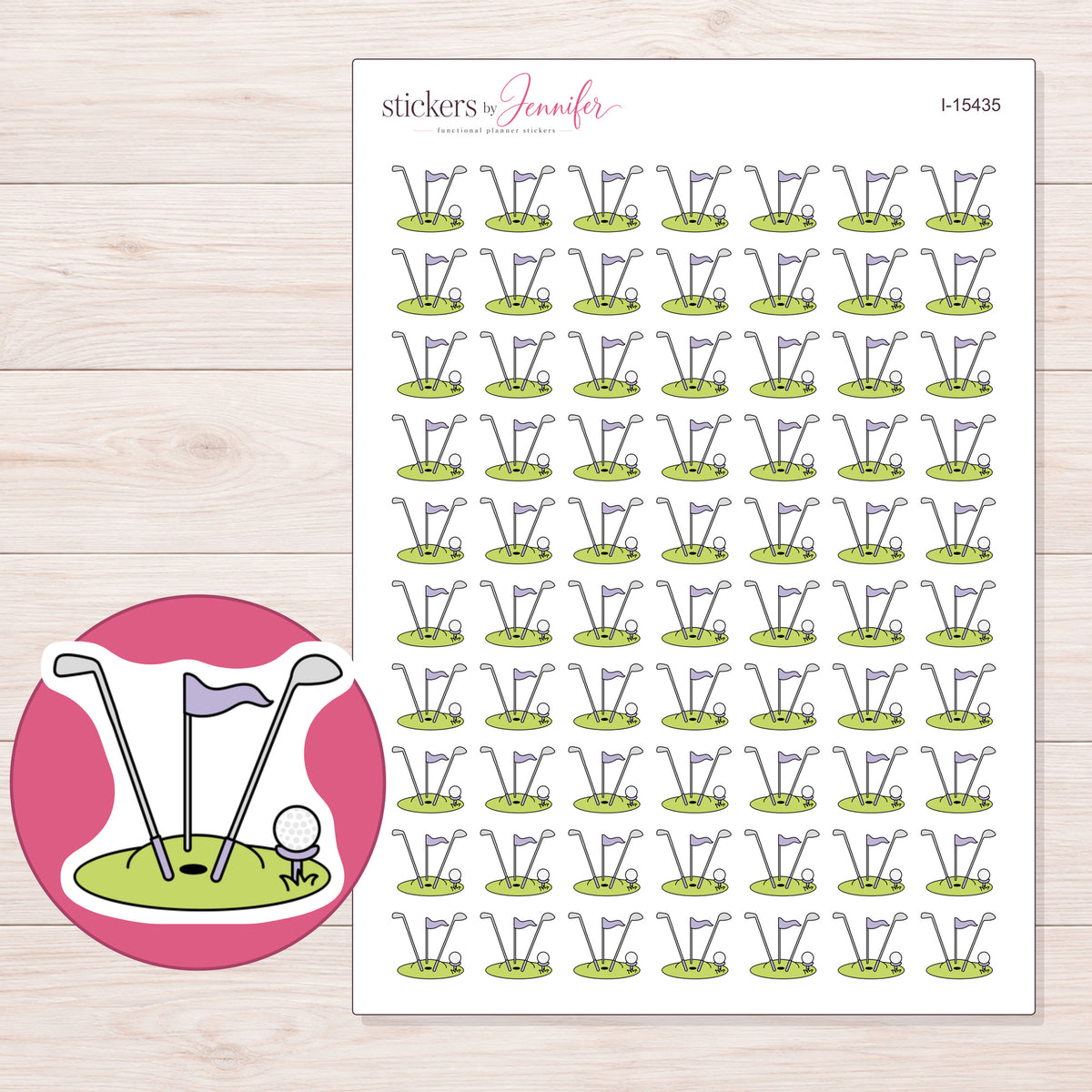 I-15435 planner sticker sheet with enlarged sticker detail