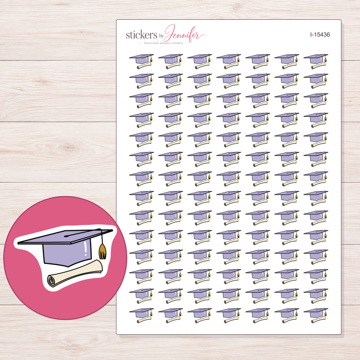 I-15436 planner sticker sheet with enlarged sticker detail