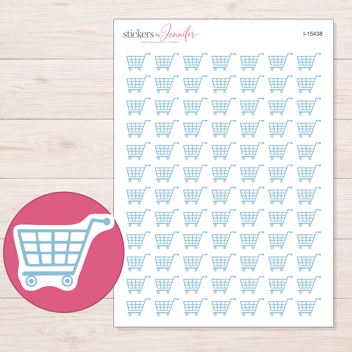 I-15438 planner sticker sheet with enlarged sticker detail