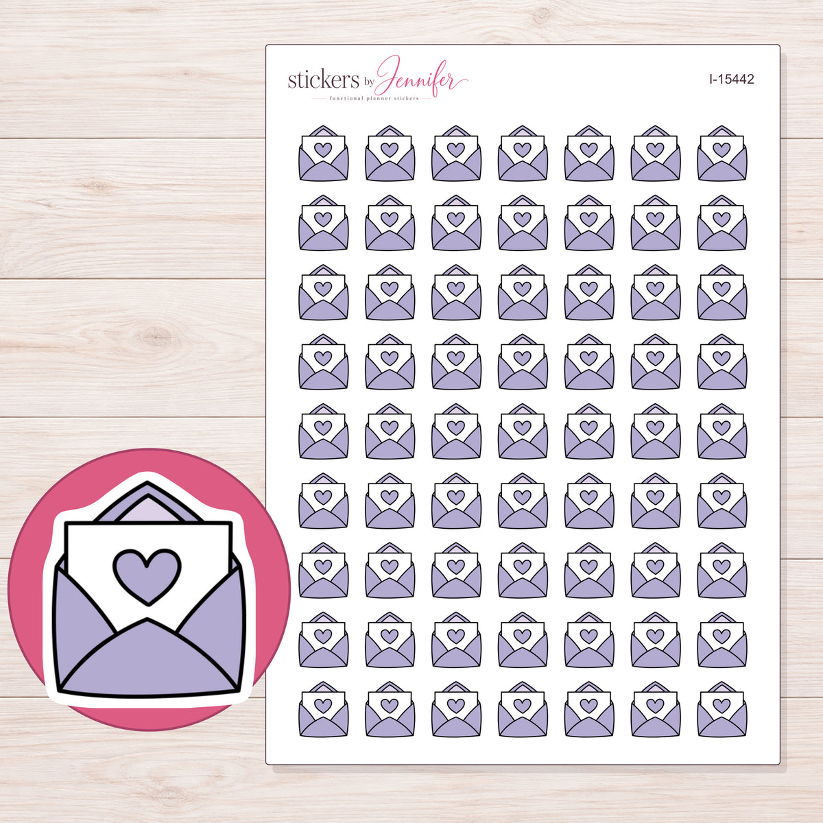 I-15442 planner sticker sheet with enlarged sticker detail