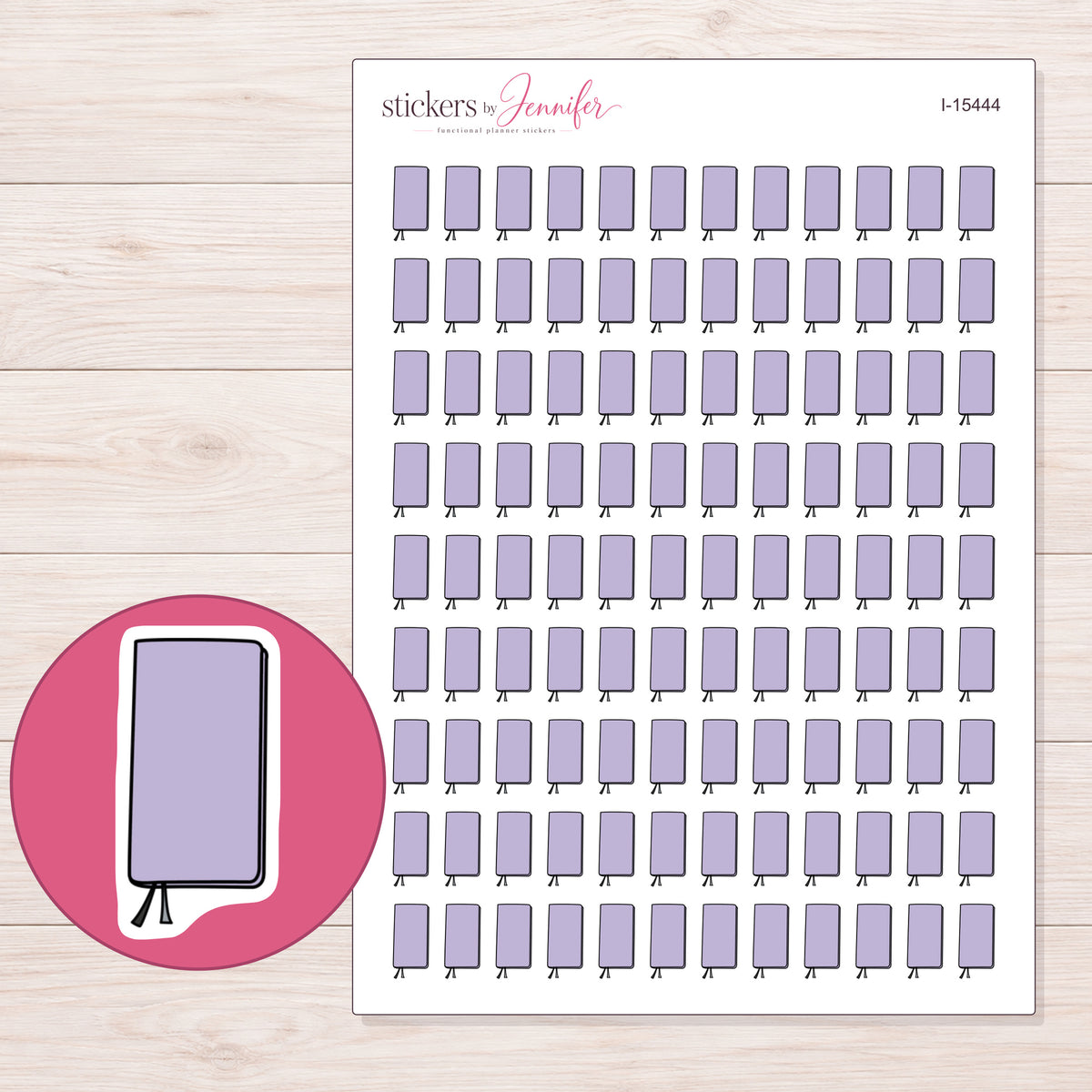 I-15444 planner sticker sheet with enlarged sticker detail