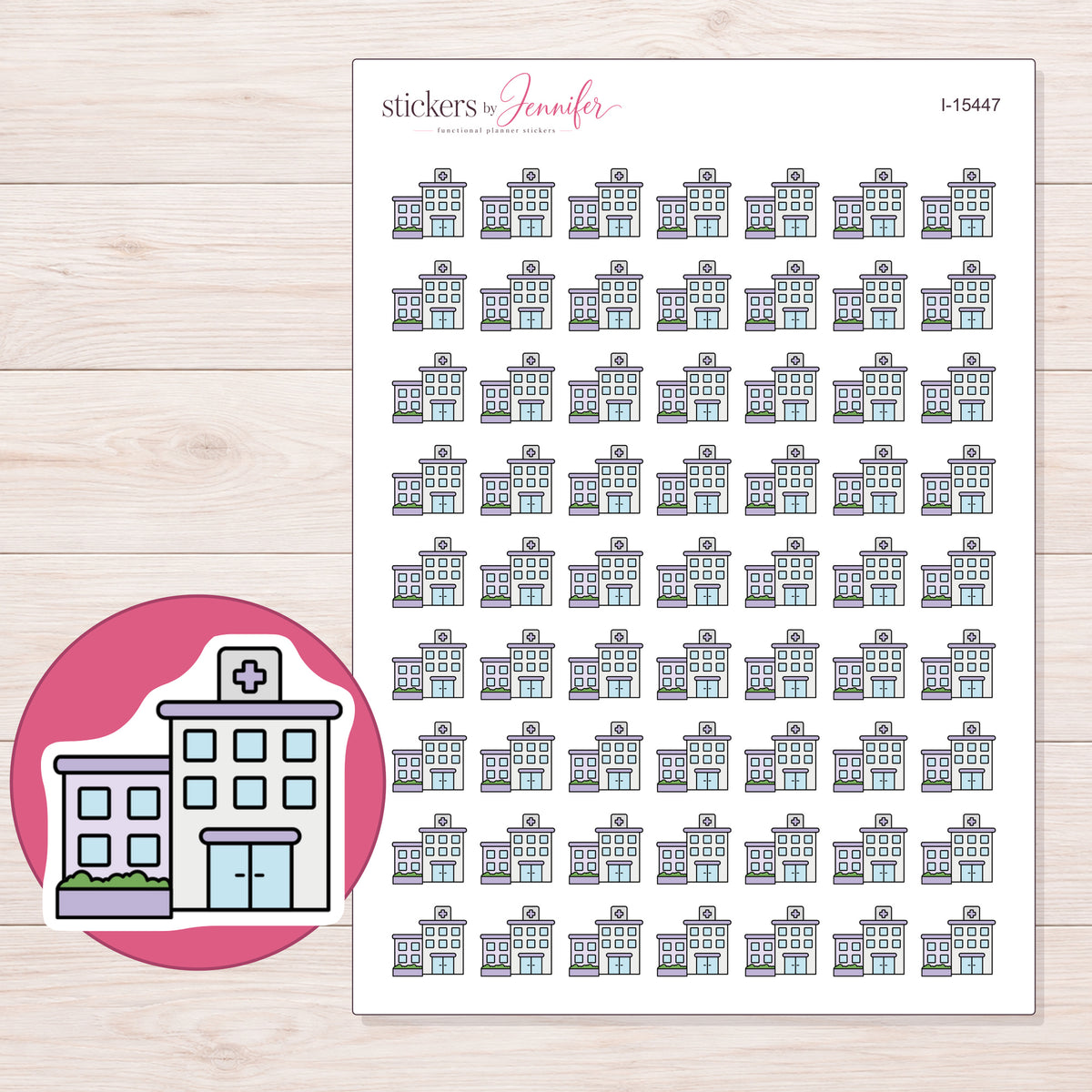I-15447 planner sticker sheet with enlarged sticker detail