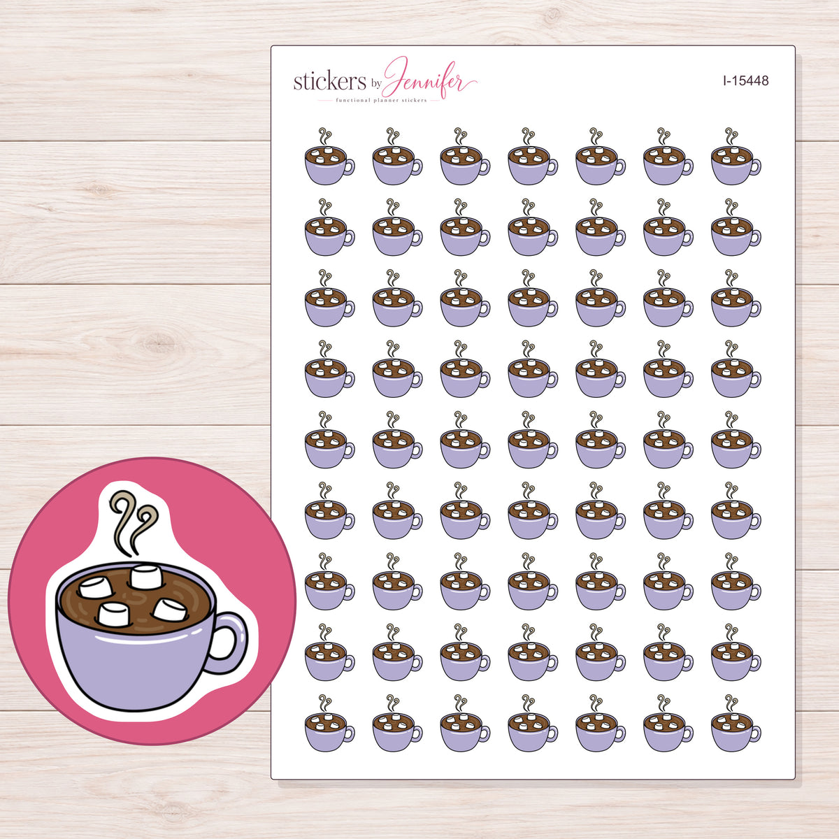 I-15448 planner sticker sheet with enlarged sticker detail