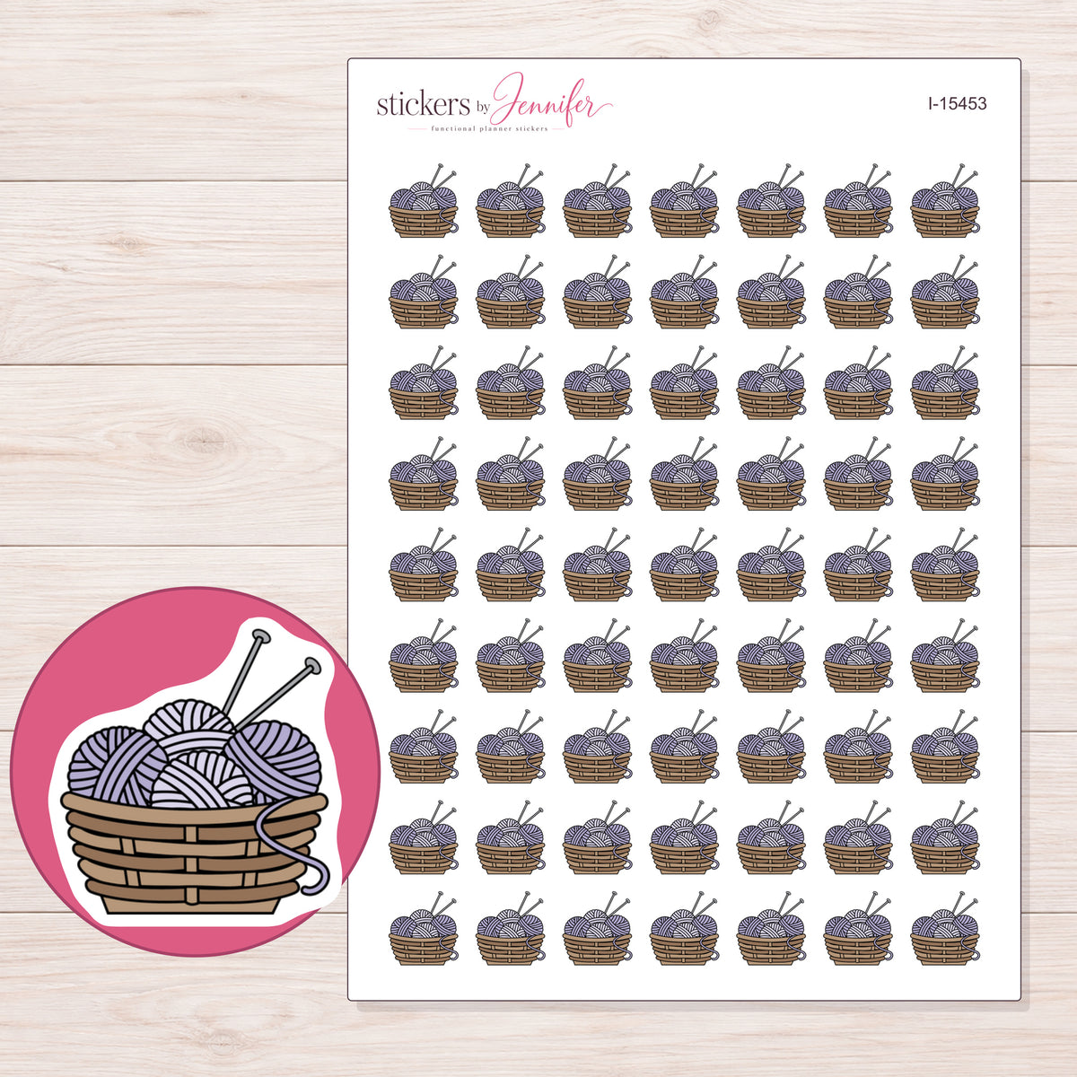 I-15453 planner sticker sheet with enlarged sticker detail