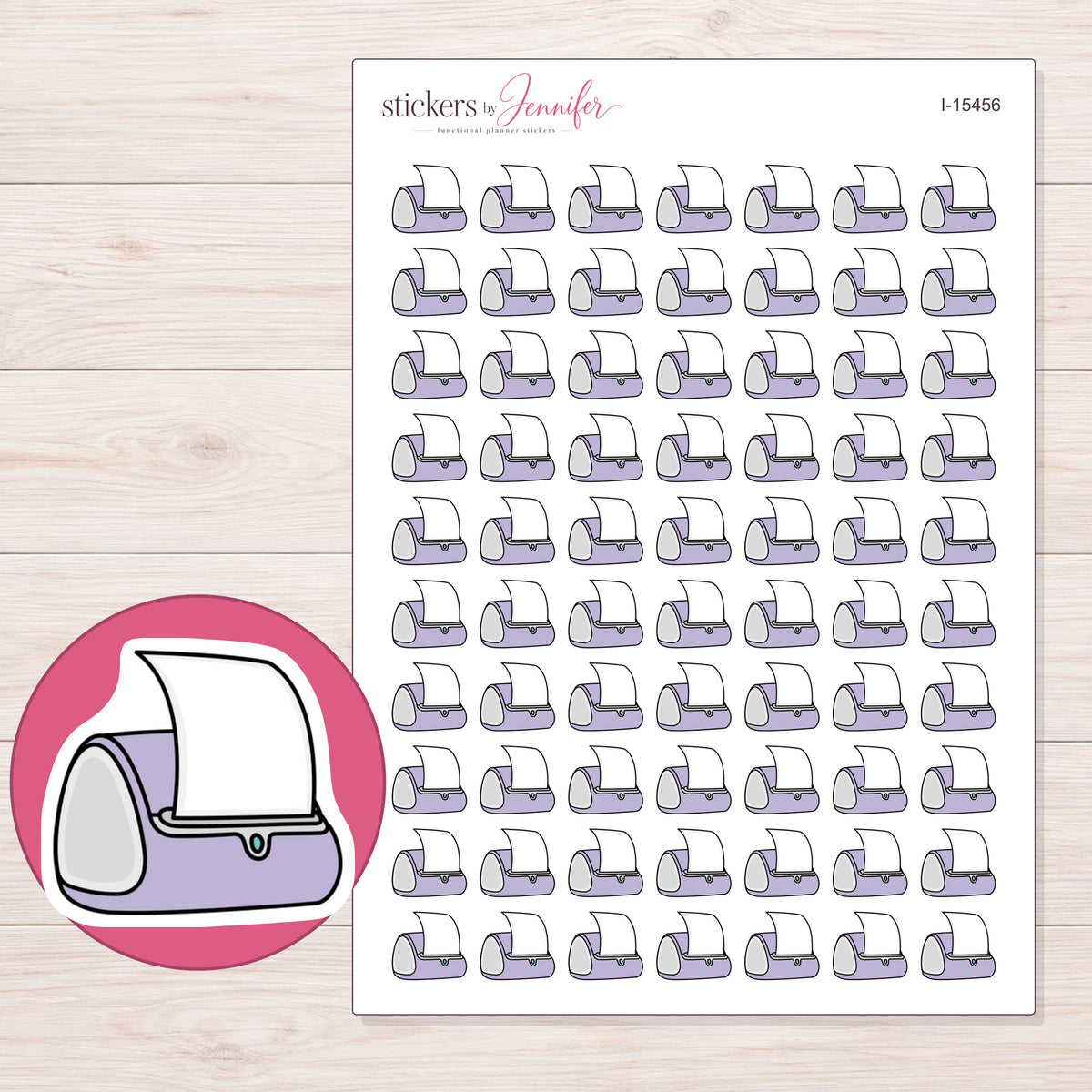 I-15456 planner sticker sheet with enlarged sticker detail