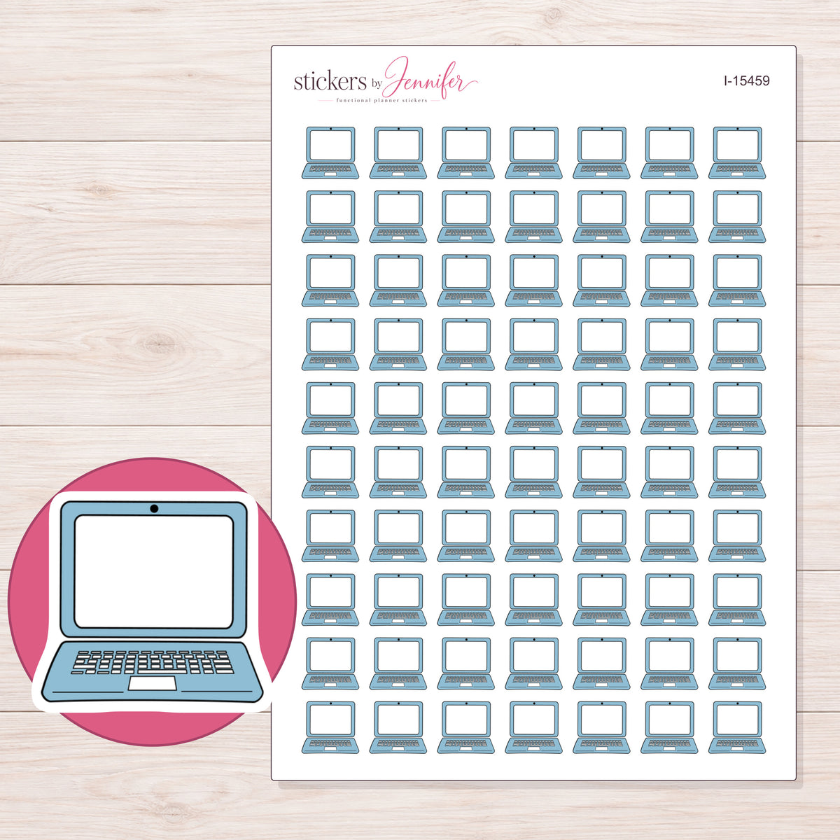 I-15459 planner sticker sheet with enlarged sticker detail