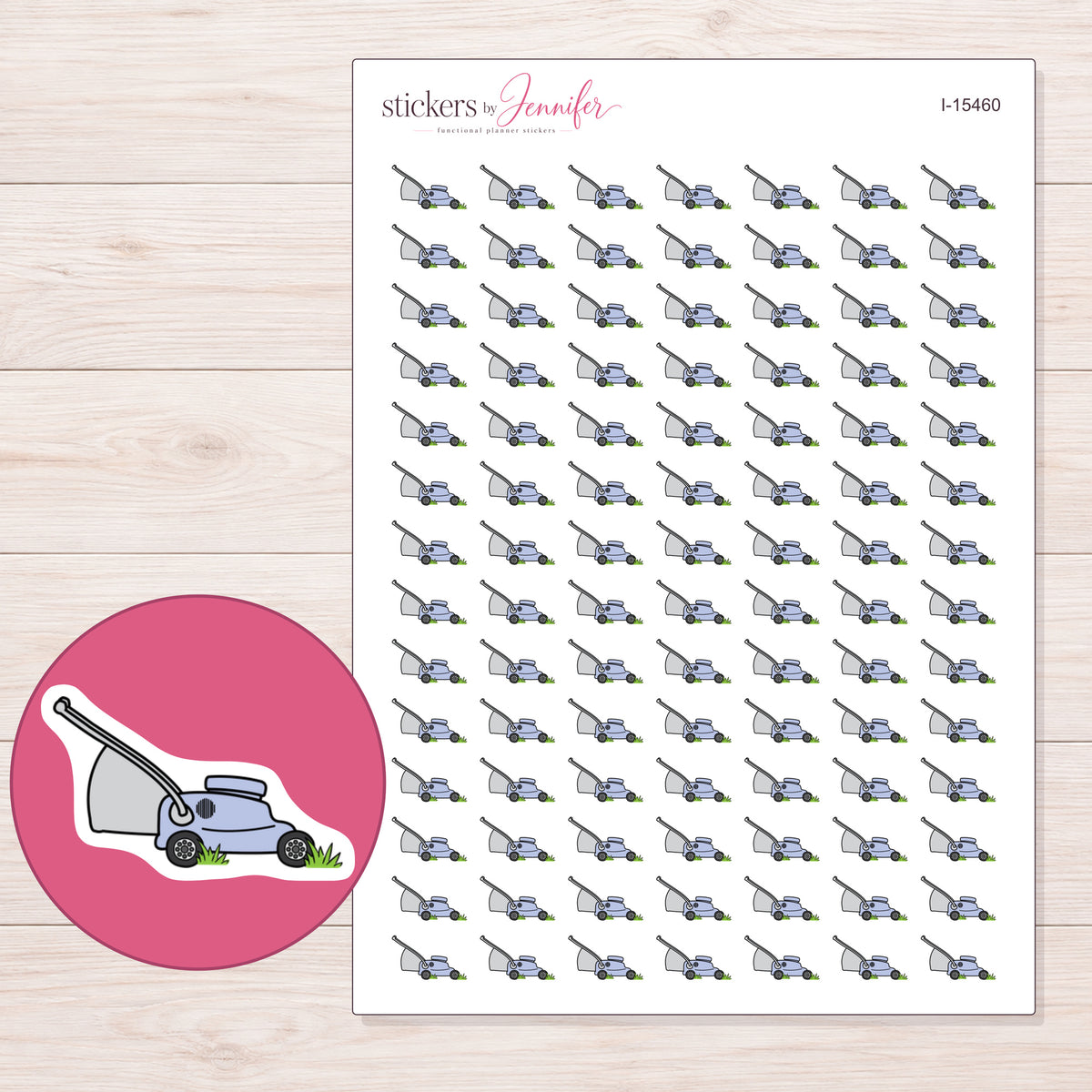 I-15460 planner sticker sheet with enlarged sticker detail