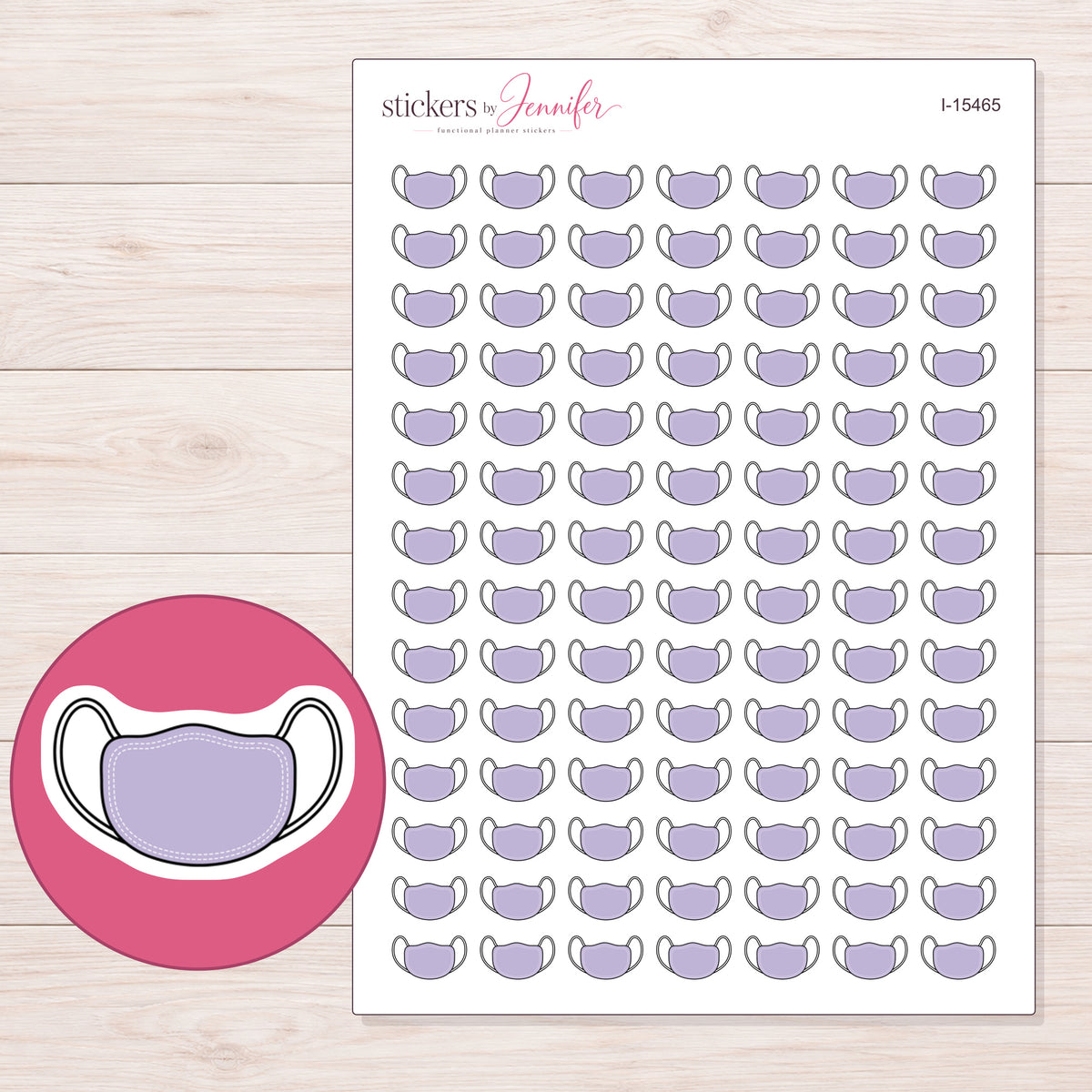 I-15465 planner sticker sheet with enlarged sticker detail