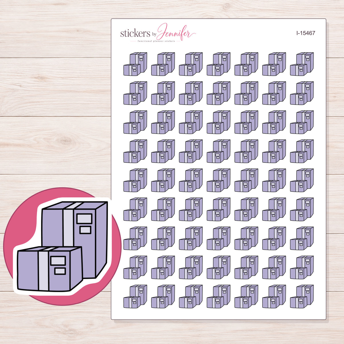 I-15467 planner sticker sheet with enlarged sticker detail