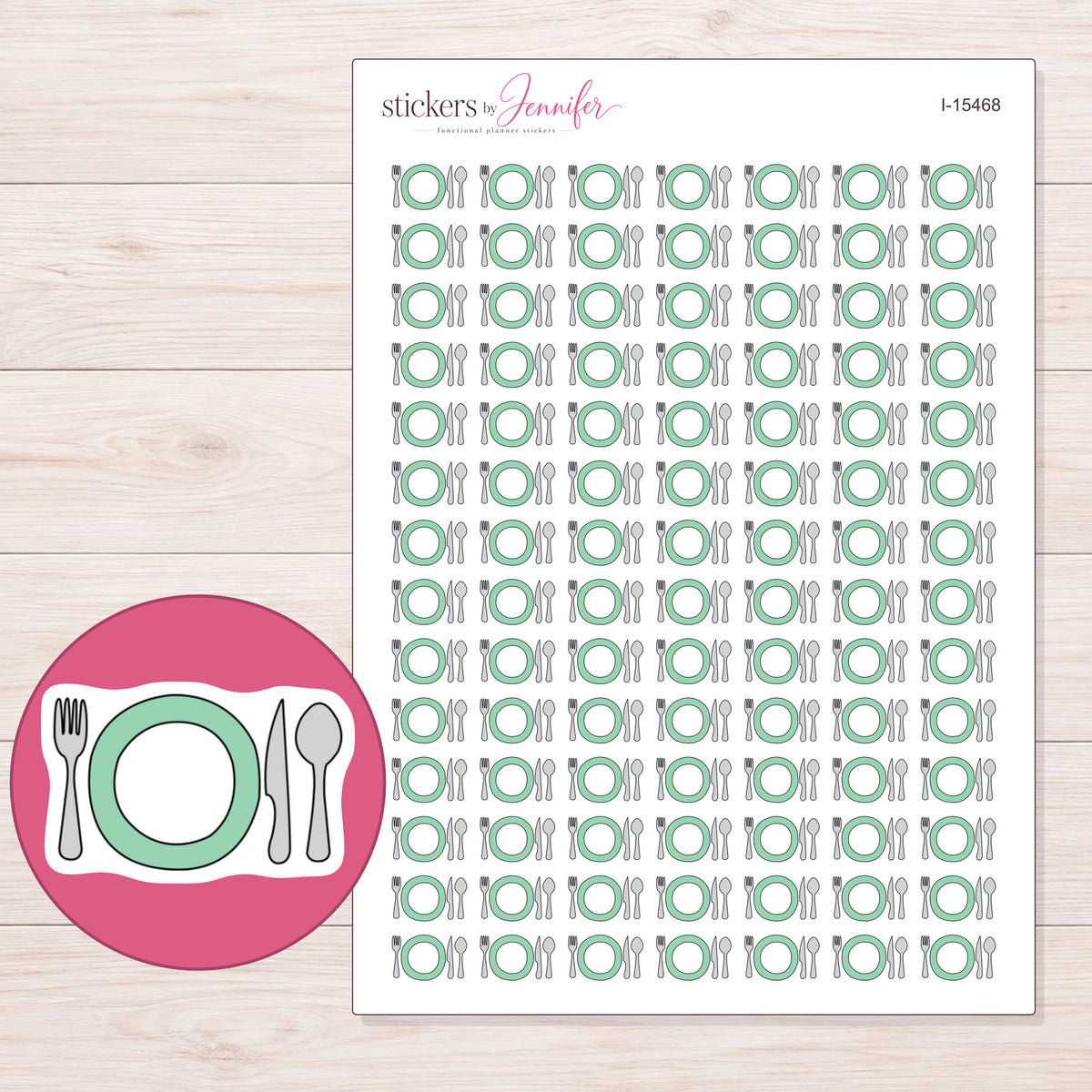 I-15468 planner sticker sheet with enlarged sticker detail