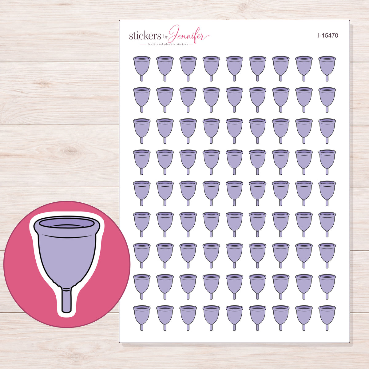 I-15470 planner sticker sheet with enlarged sticker detail