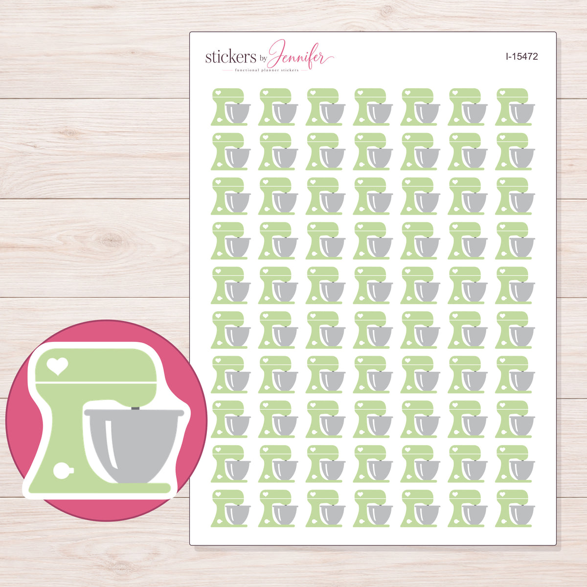 I-15472 planner sticker sheet with enlarged sticker detail