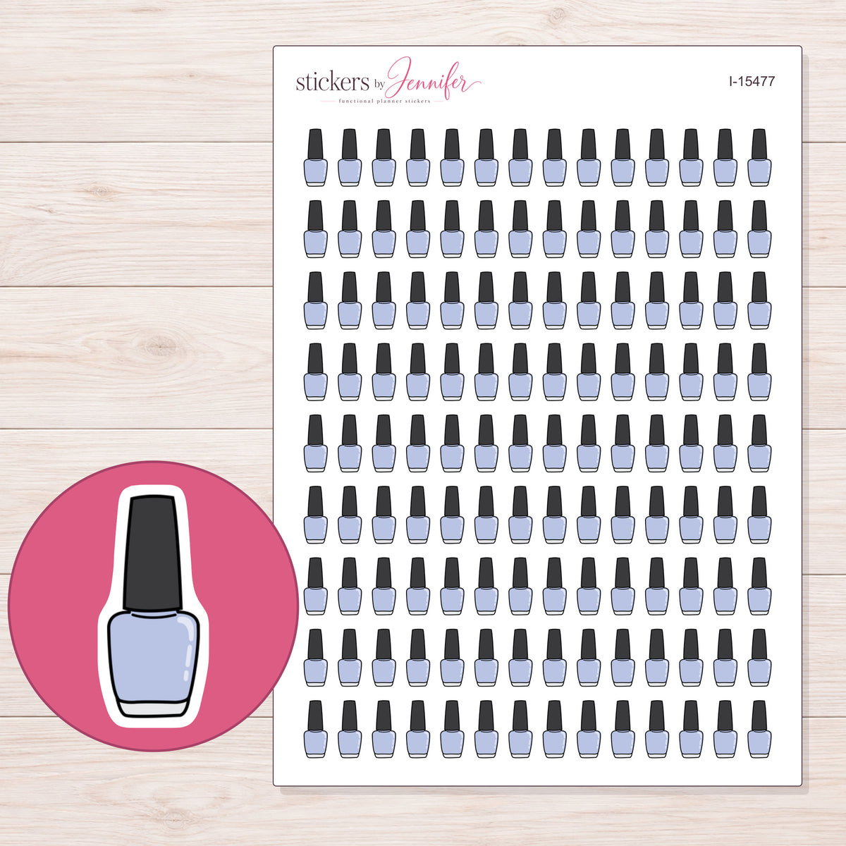 I-15477 planner sticker sheet with enlarged sticker detail