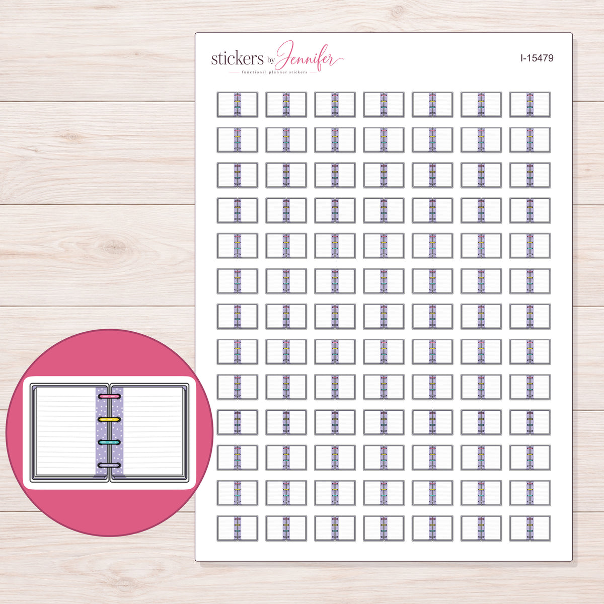 I-15479 planner sticker sheet with enlarged sticker detail