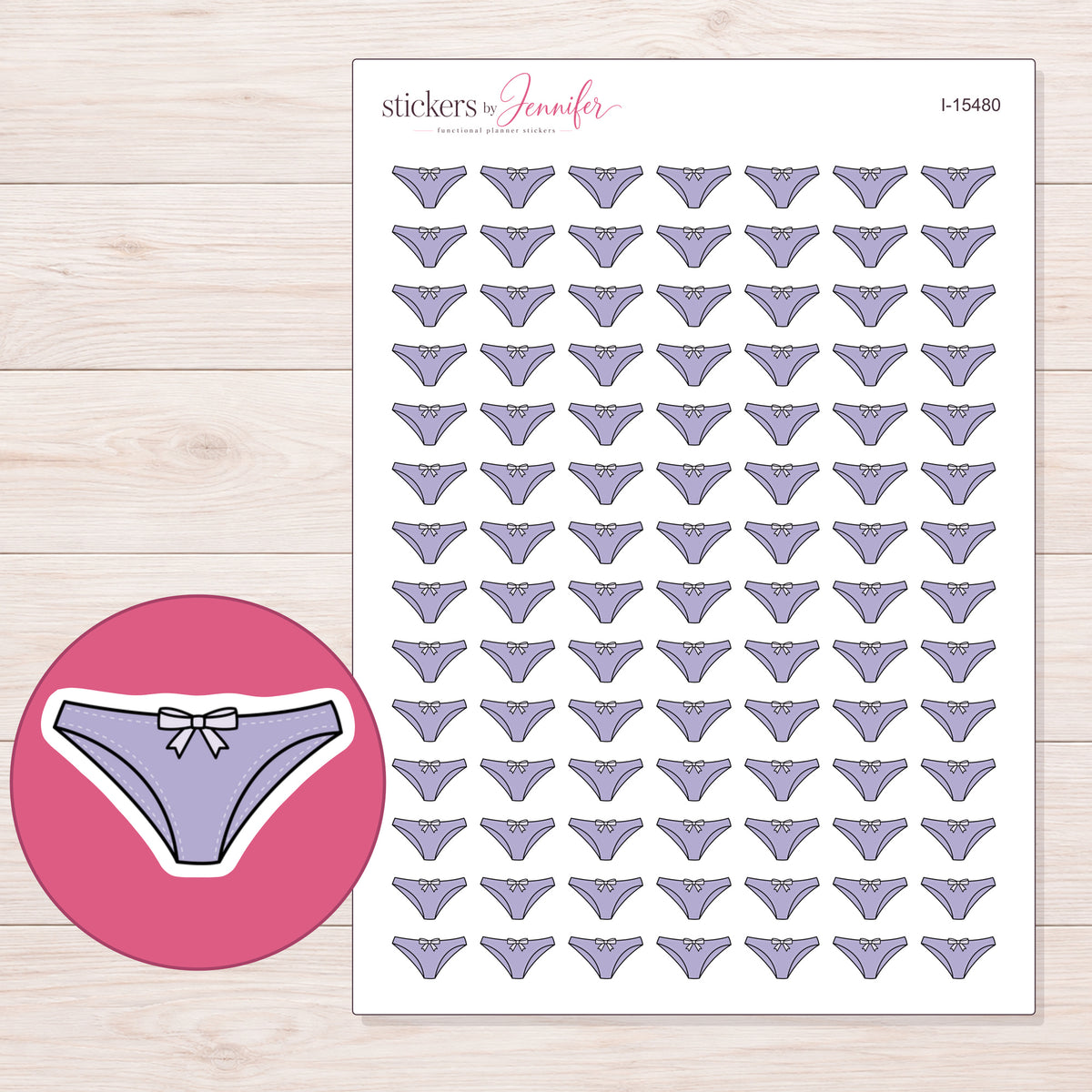 I-15480 planner sticker sheet with enlarged sticker detail