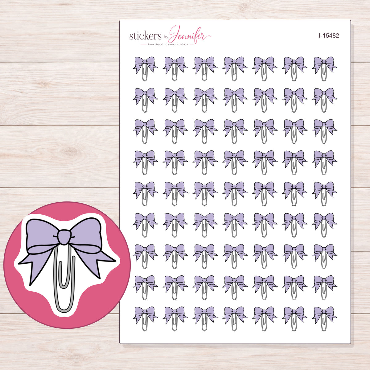 I-15482 planner sticker sheet with enlarged sticker detail