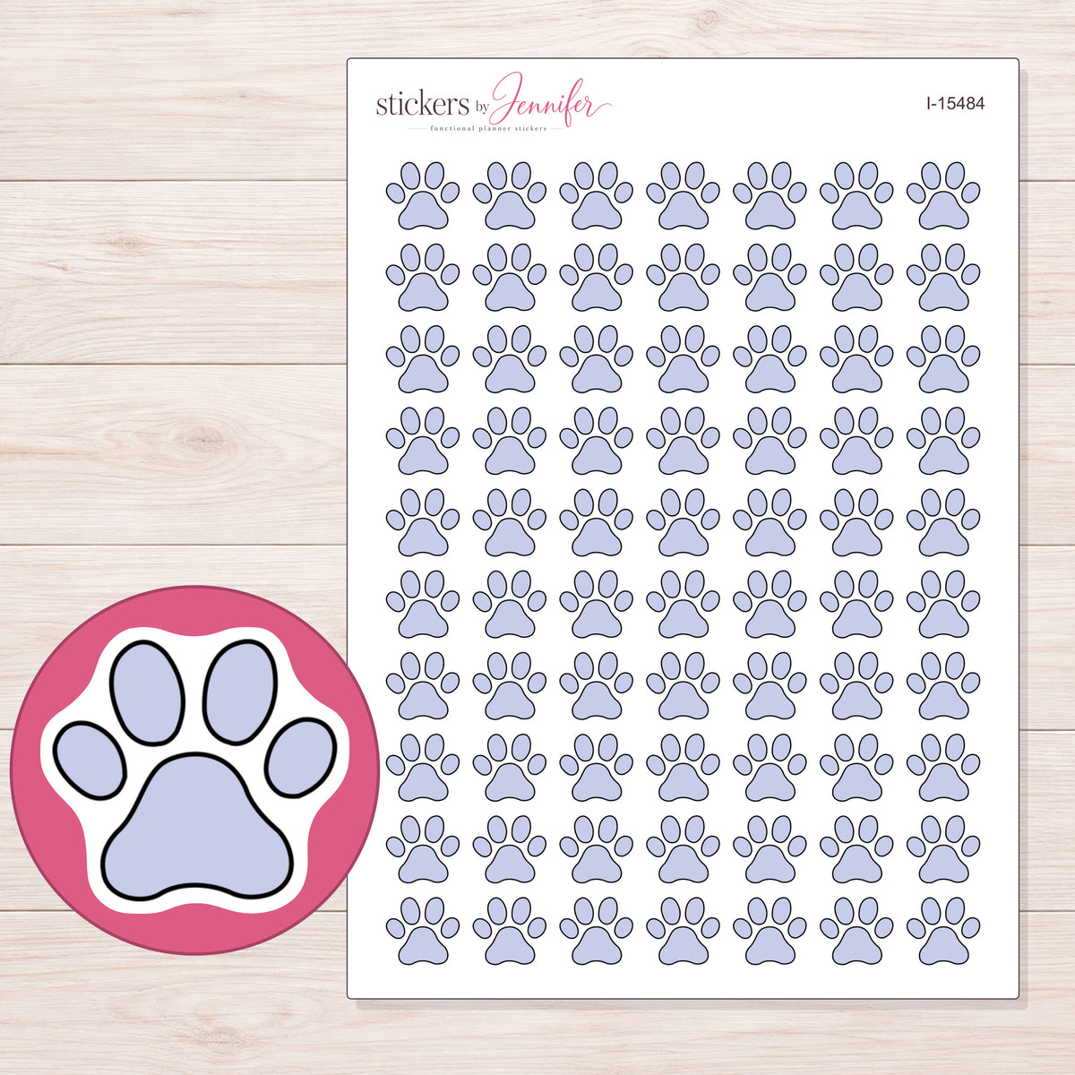 I-15484 planner sticker sheet with enlarged sticker detail