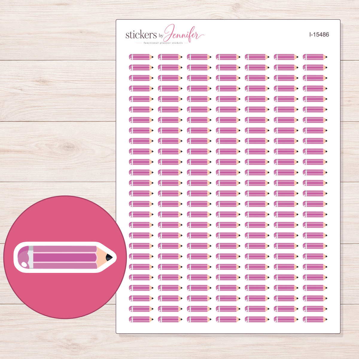 I-15486 planner sticker sheet with enlarged sticker detail