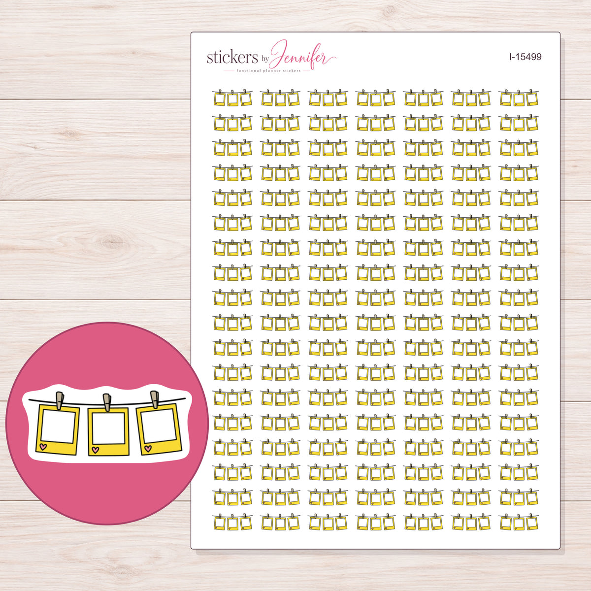 I-15499 planner sticker sheet with enlarged sticker detail