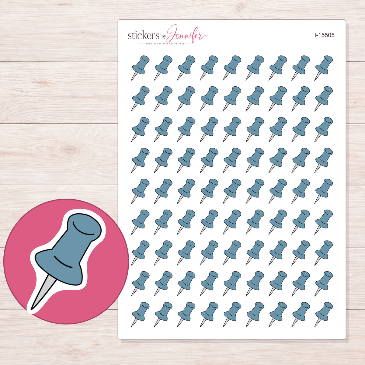 I-15505 planner sticker sheet with enlarged sticker detail