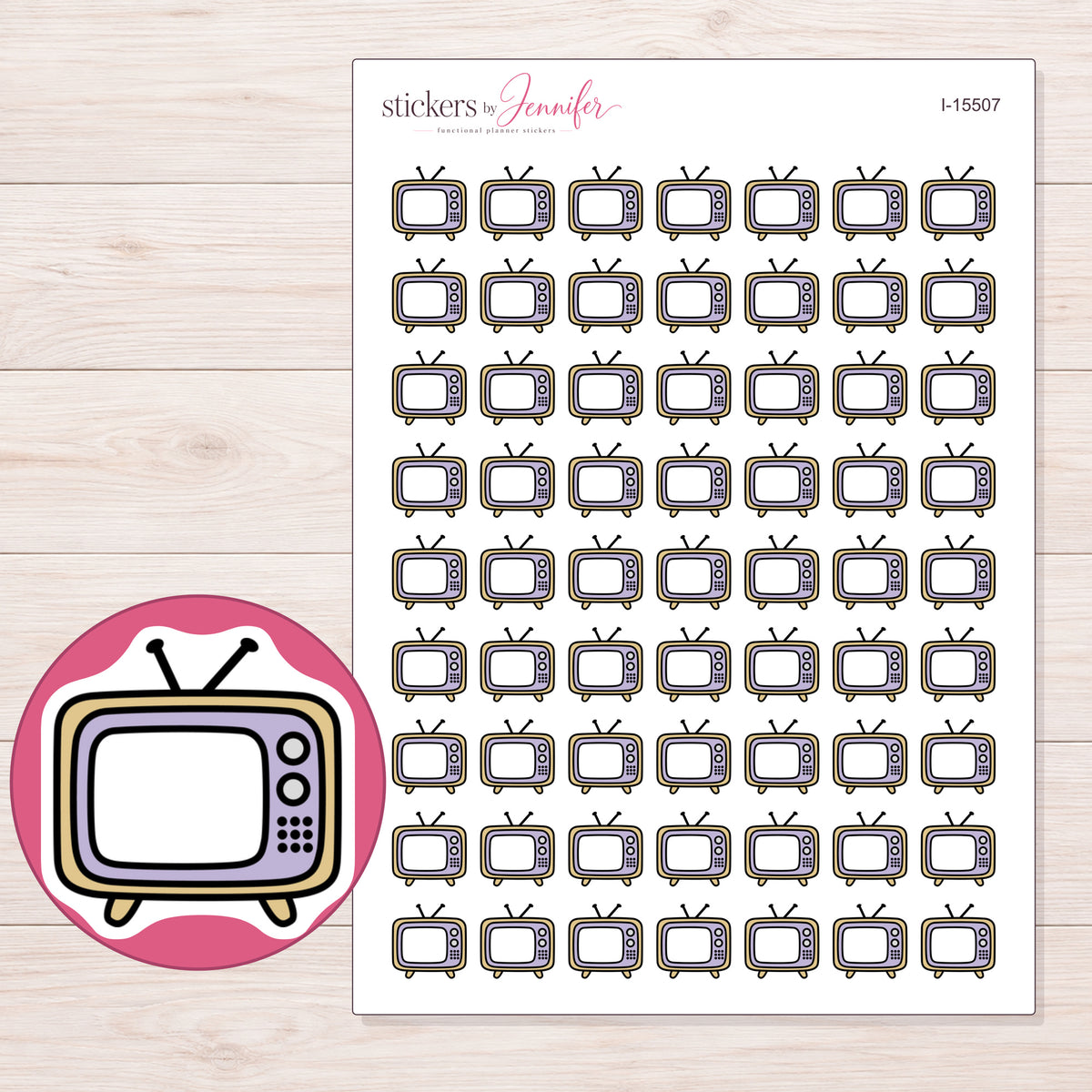 I-15507 planner sticker sheet with enlarged sticker detail