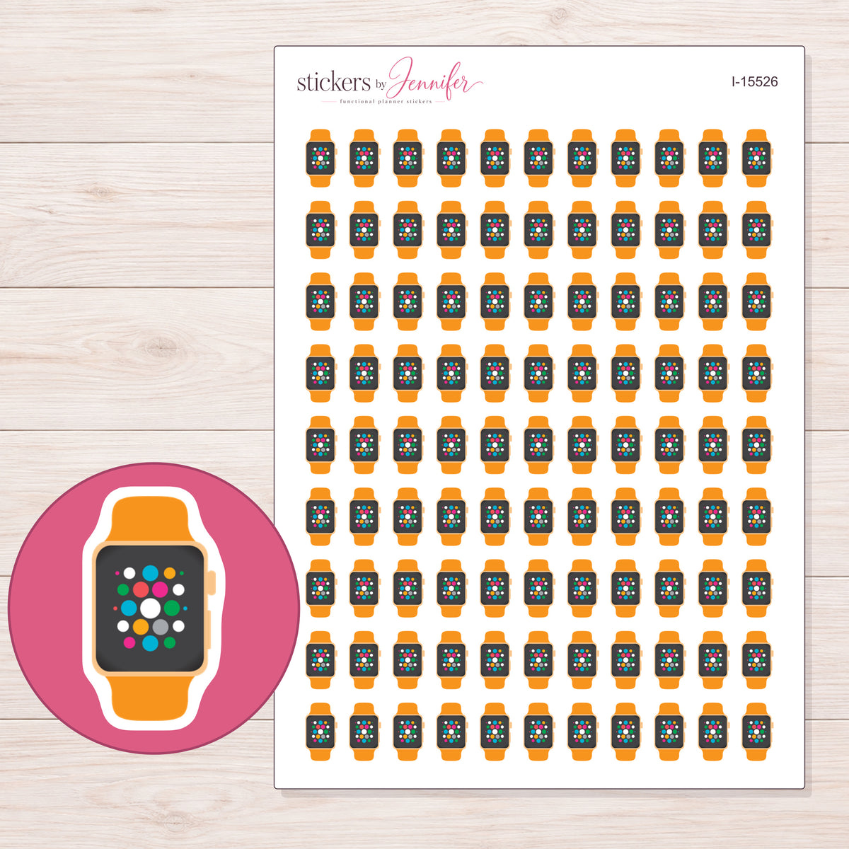 I-15526 planner sticker sheet with enlarged sticker detail