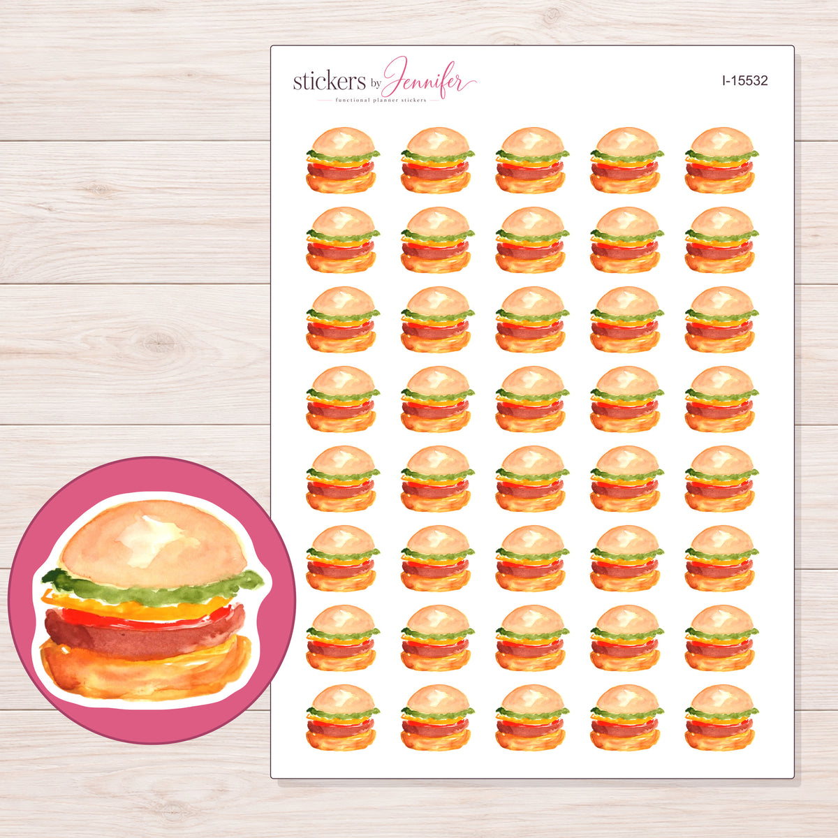 I-15532 planner sticker sheet with enlarged sticker detail