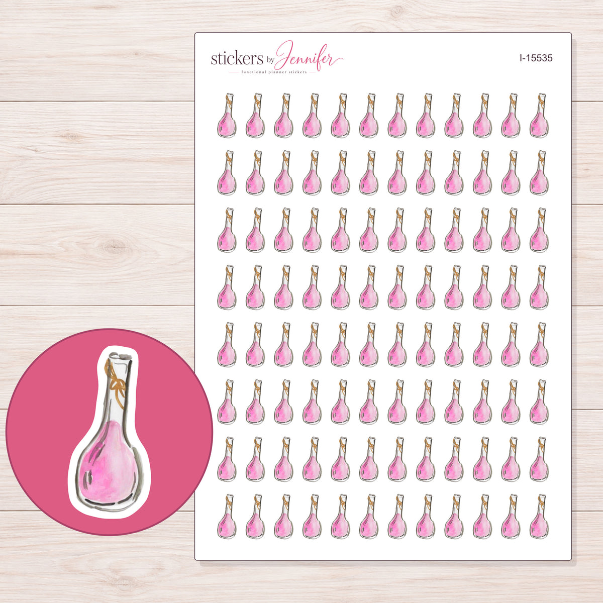 I-15535 planner sticker sheet with enlarged sticker detail