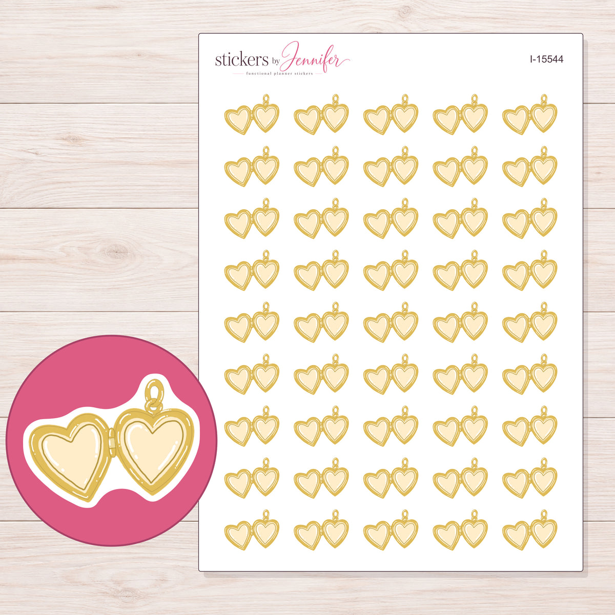 I-15544 planner sticker sheet with enlarged sticker detail