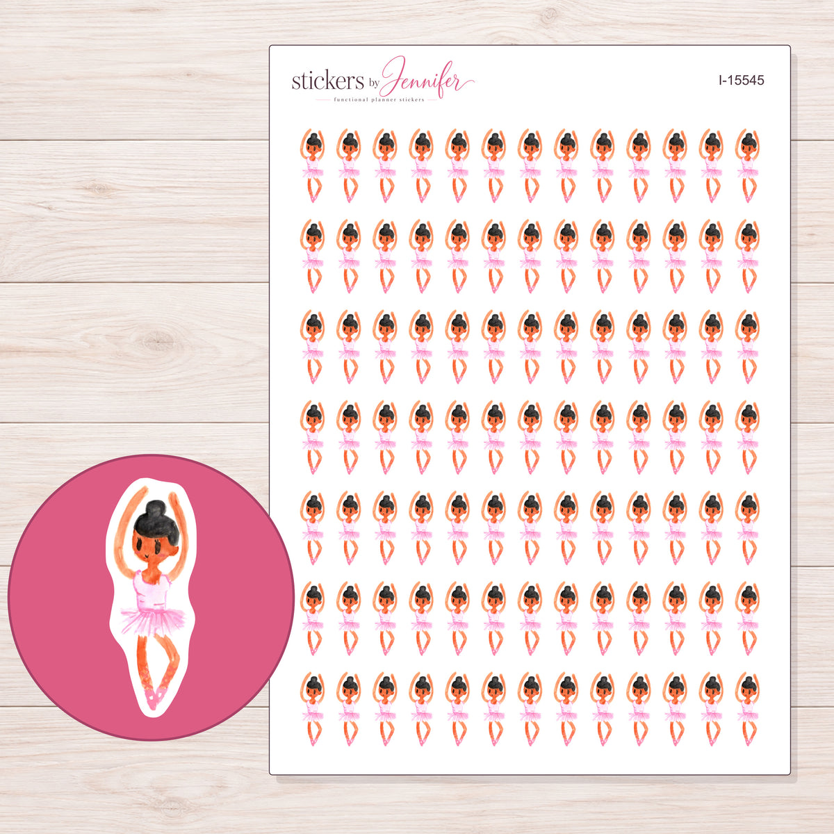 I-15545 planner sticker sheet with enlarged sticker detail