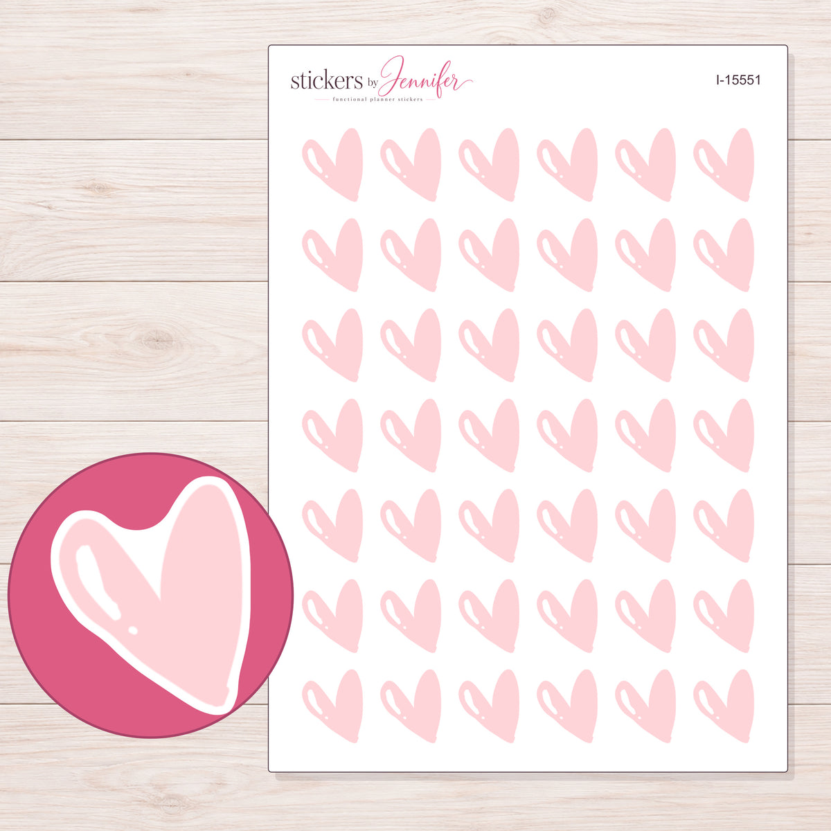 I-15551 planner sticker sheet with enlarged sticker detail