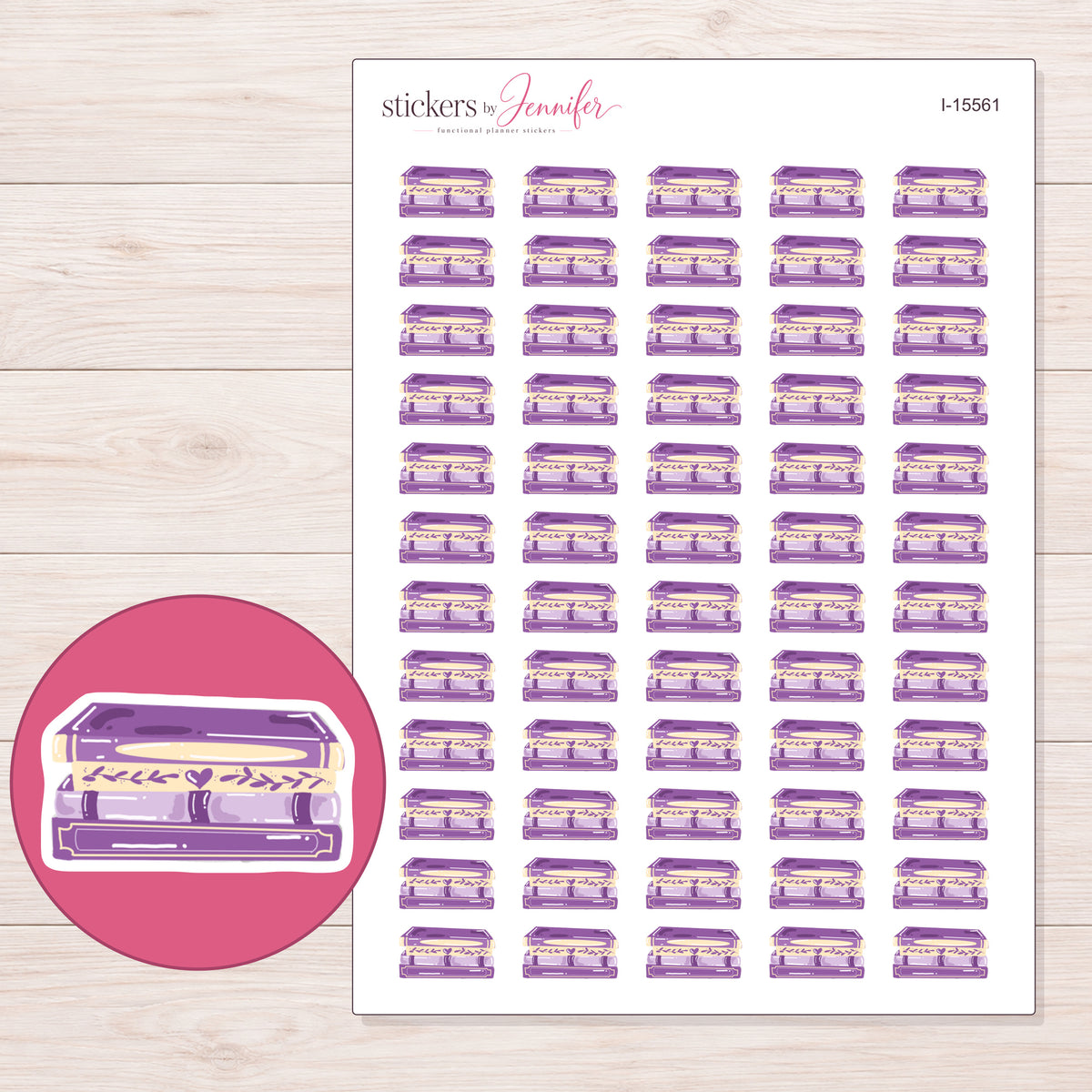 I-15561 planner sticker sheet with enlarged sticker detail