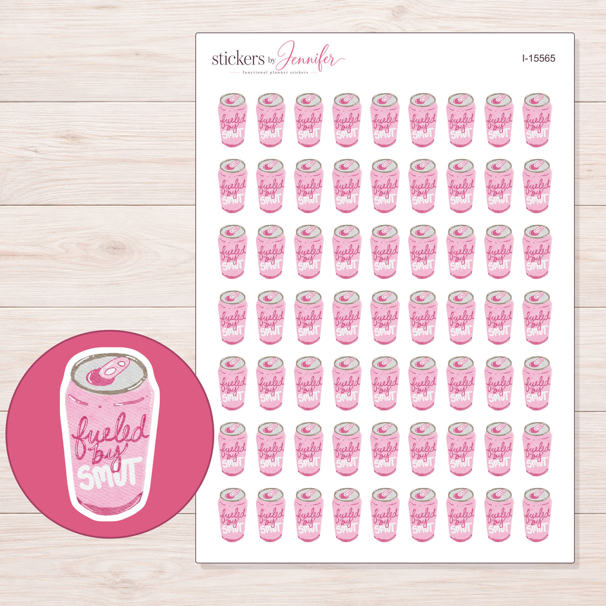 I-15565 planner sticker sheet with enlarged sticker detail