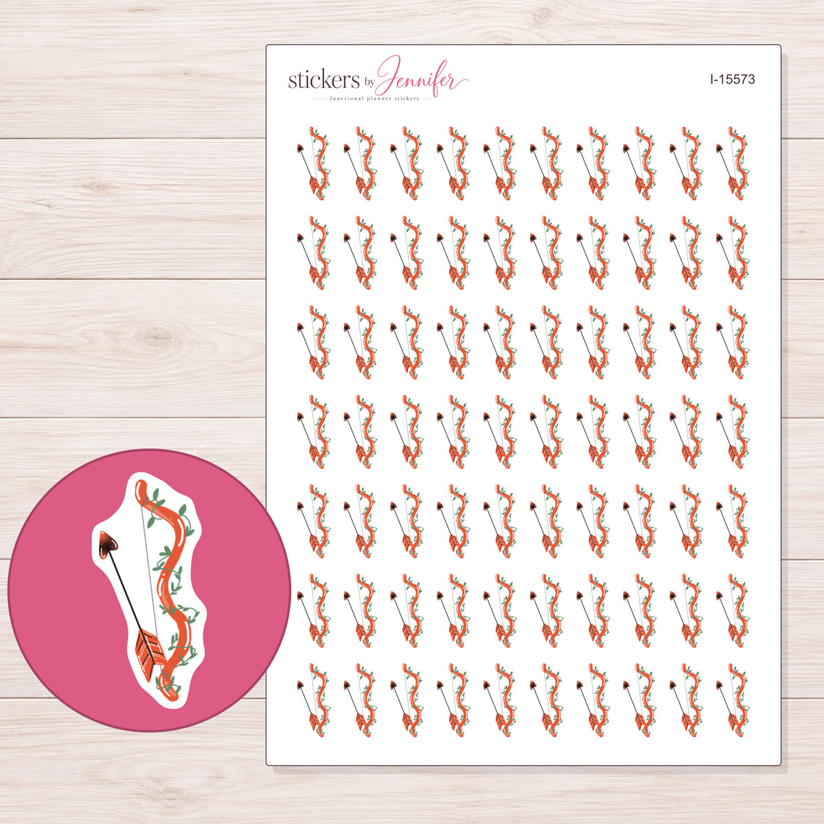 I-15573 planner sticker sheet with enlarged sticker detail