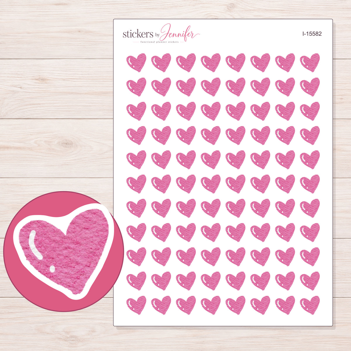 I-15582 planner sticker sheet with enlarged sticker detail