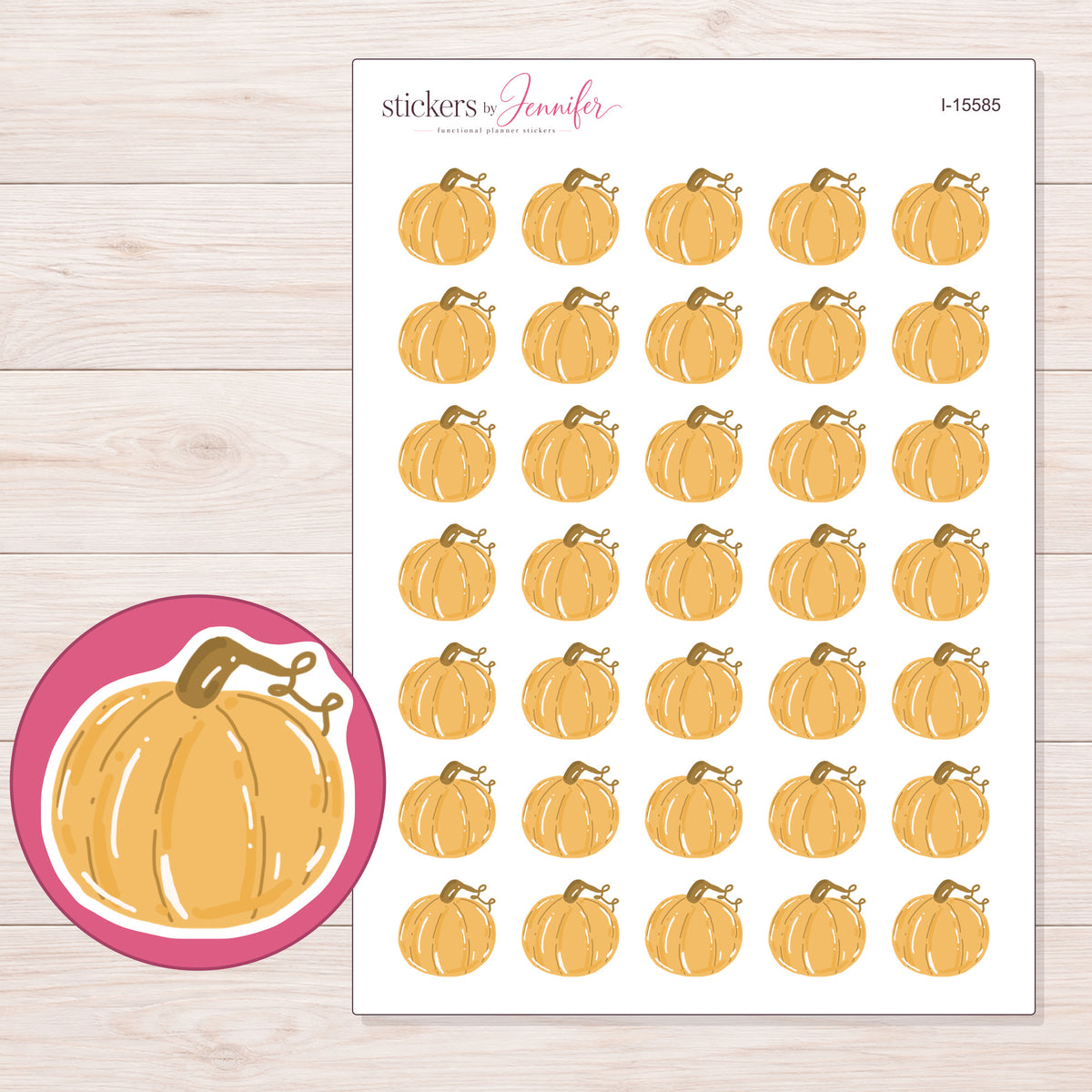 I-15585 planner sticker sheet with enlarged sticker detail