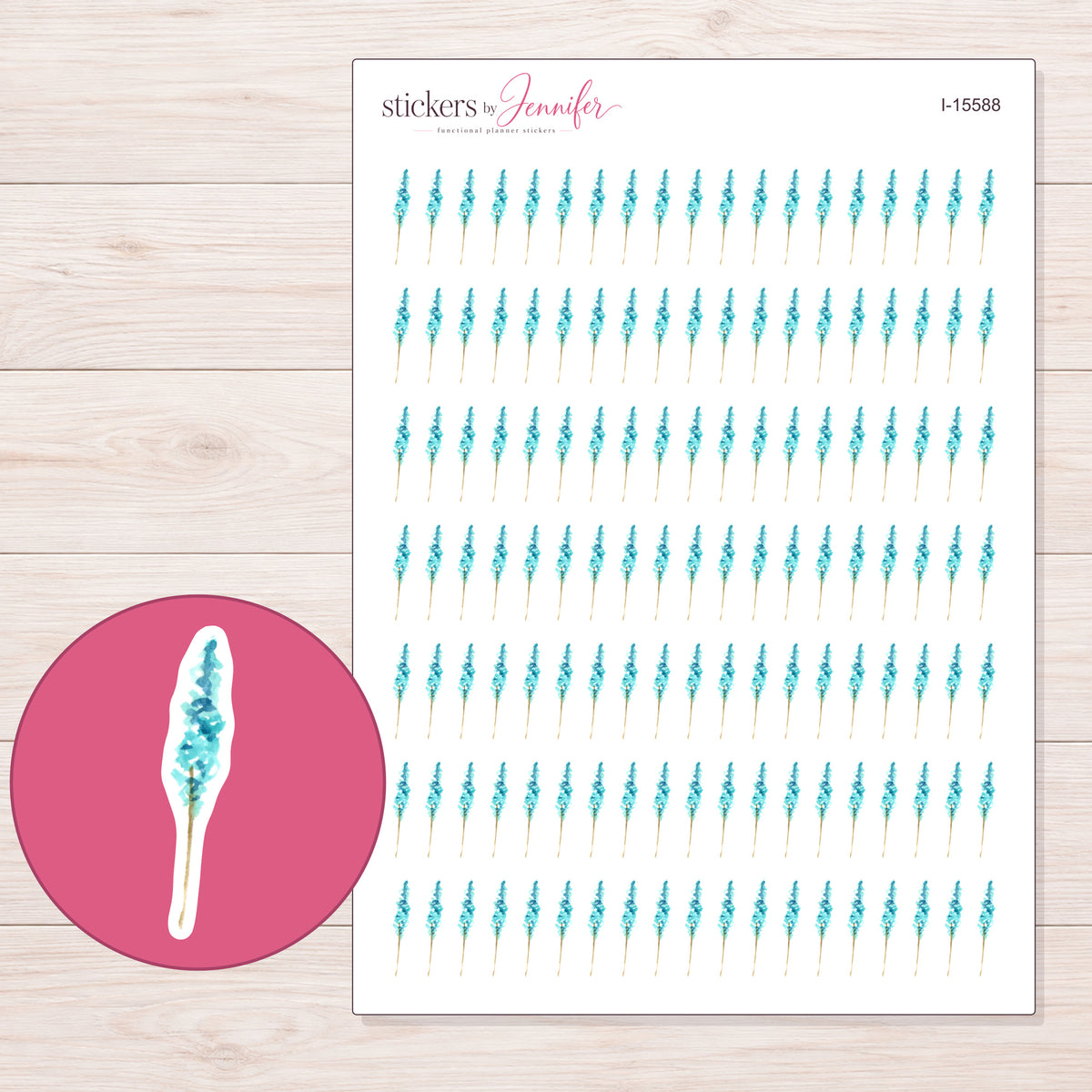 I-15588 planner sticker sheet with enlarged sticker detail