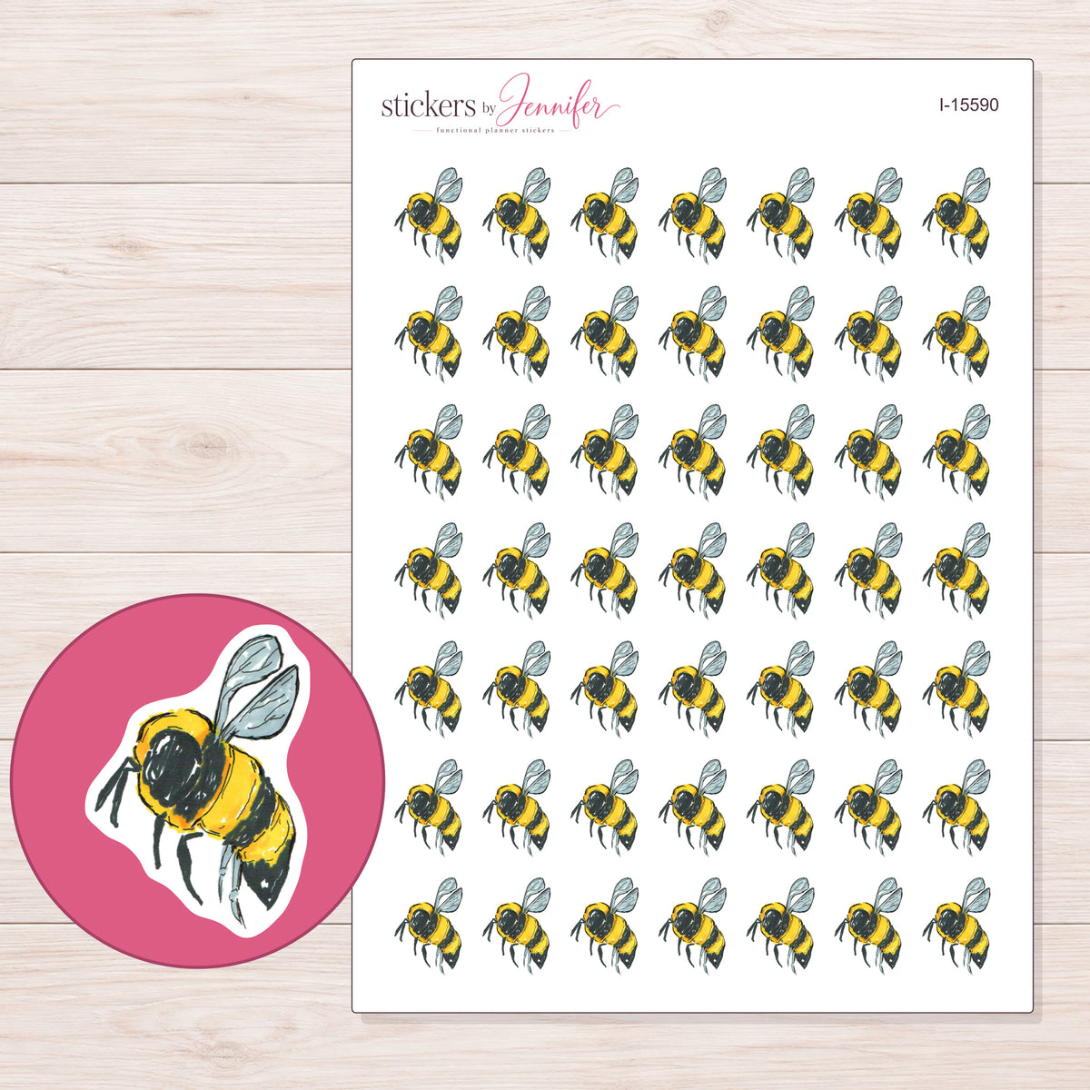 I-15590 planner sticker sheet with enlarged sticker detail