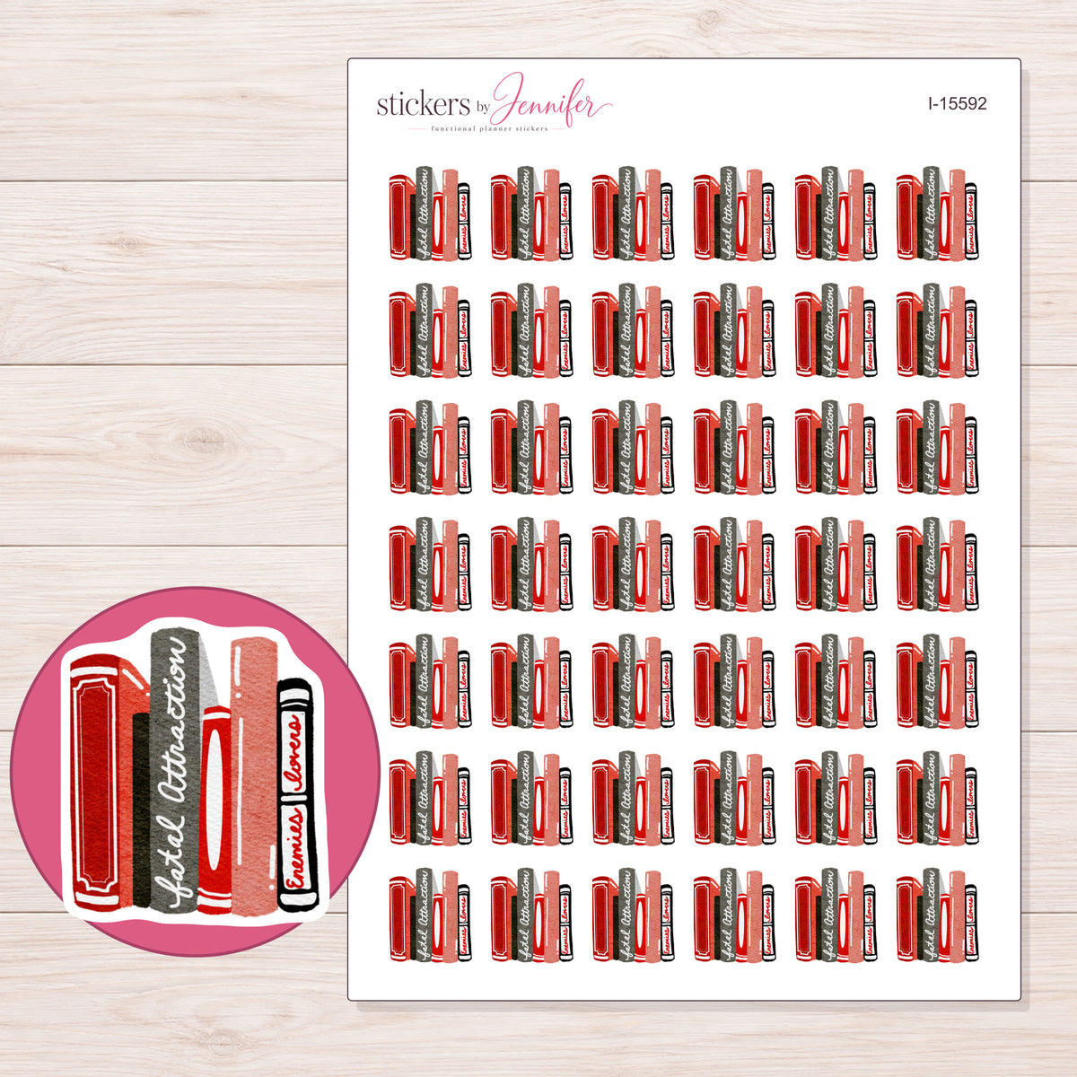 I-15592 planner sticker sheet with enlarged sticker detail