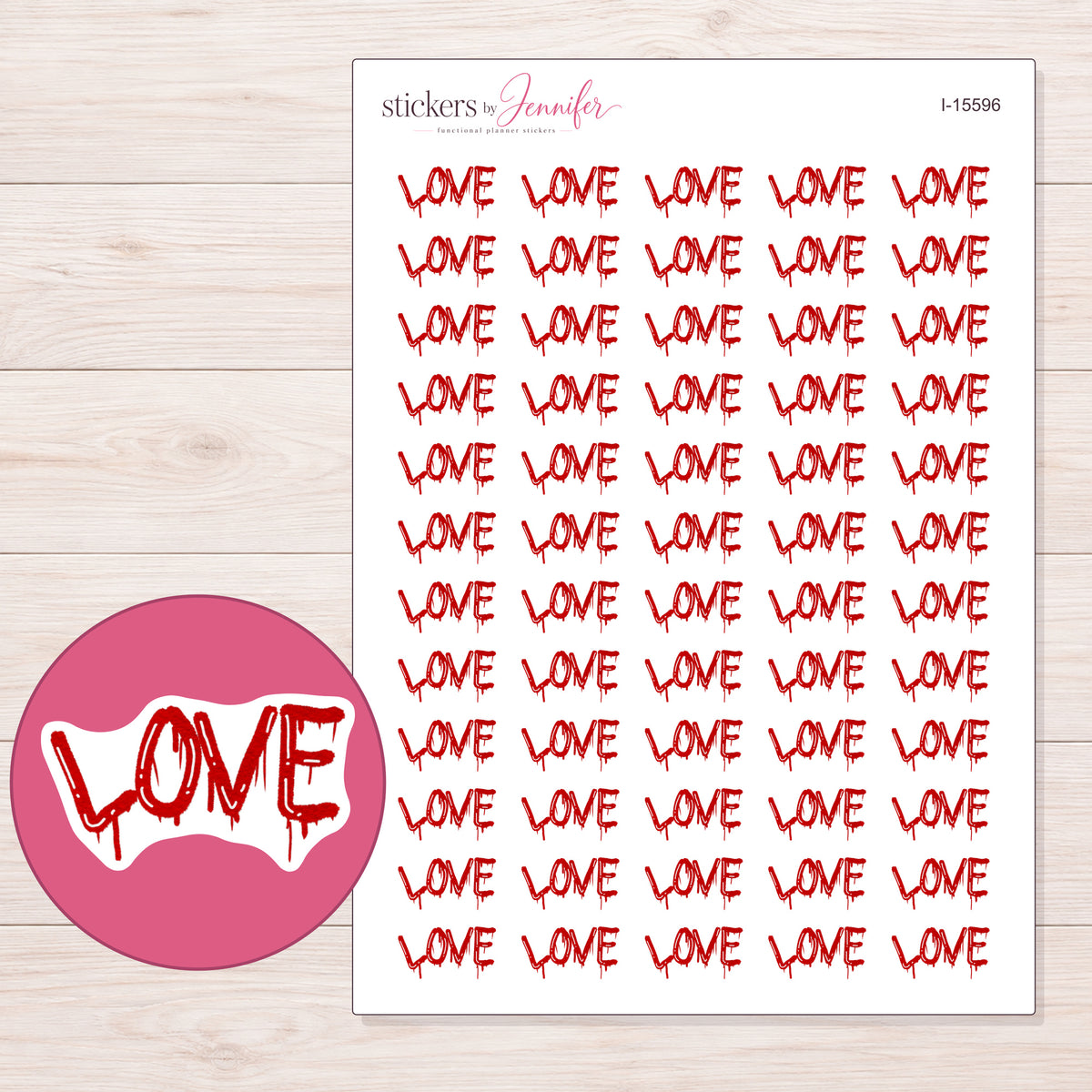 I-15596 planner sticker sheet with enlarged sticker detail