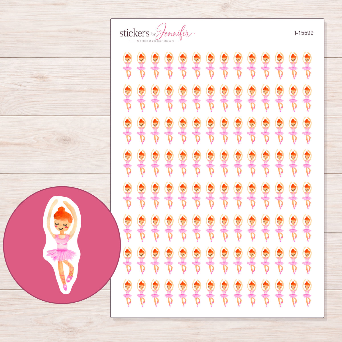 I-15599 planner sticker sheet with enlarged sticker detail
