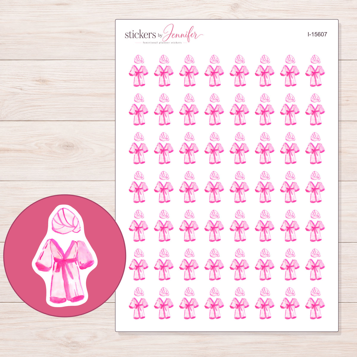 I-15607 planner sticker sheet with enlarged sticker detail