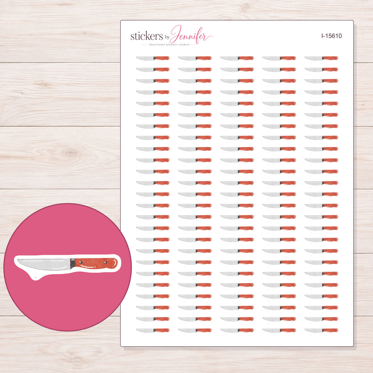 I-15610 planner sticker sheet with enlarged sticker detail