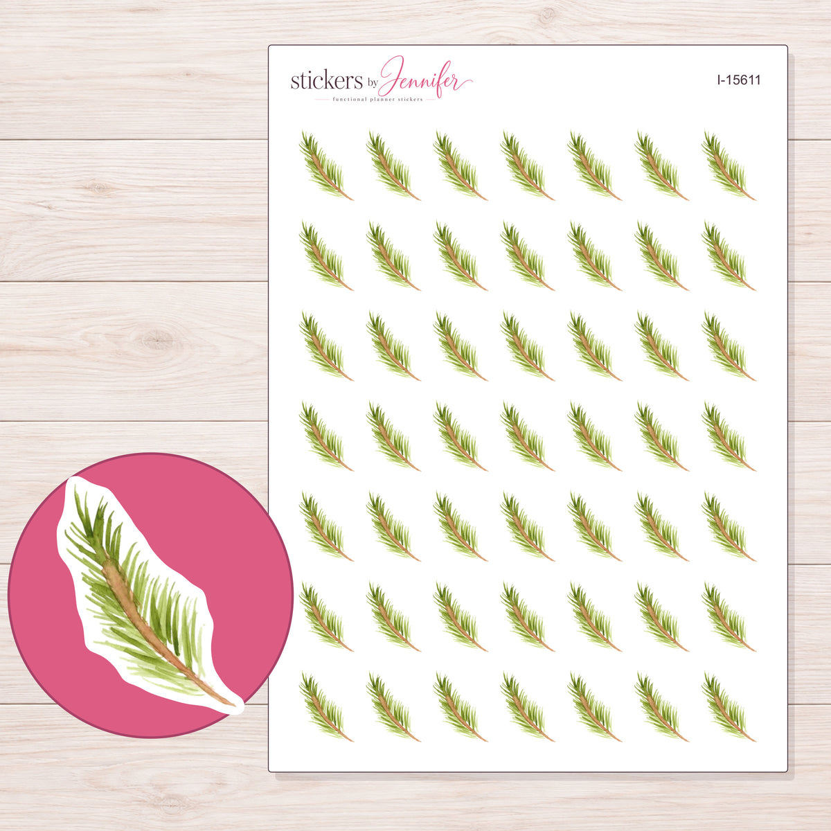 I-15611 planner sticker sheet with enlarged sticker detail