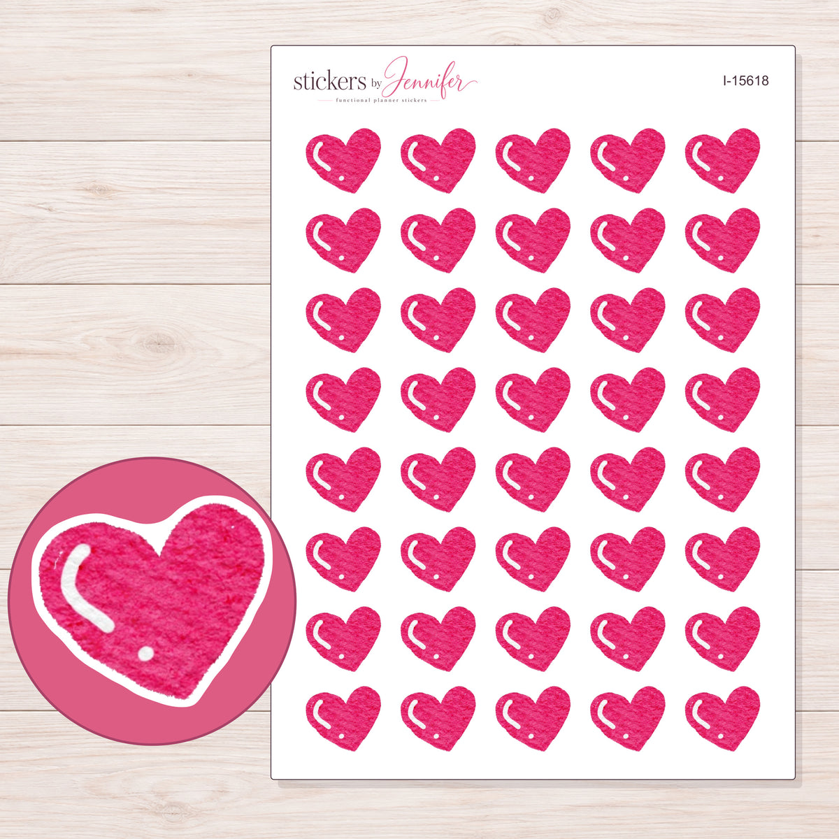 I-15618 planner sticker sheet with enlarged sticker detail