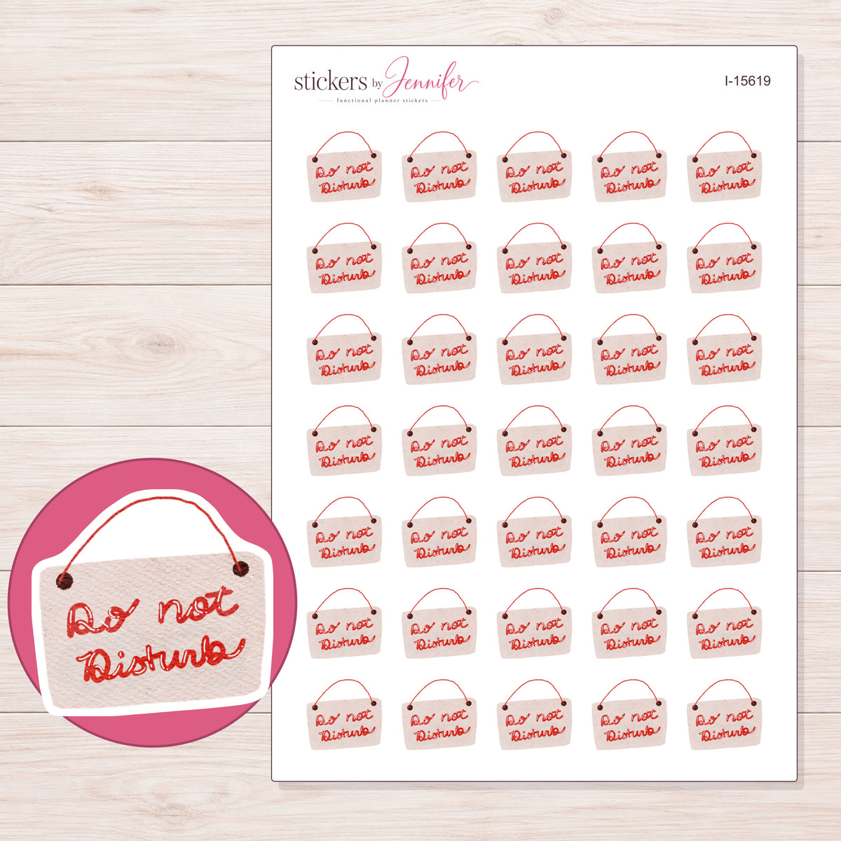 I-15619 planner sticker sheet with enlarged sticker detail