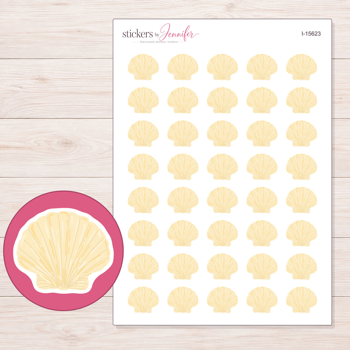 I-15623 planner sticker sheet with enlarged sticker detail